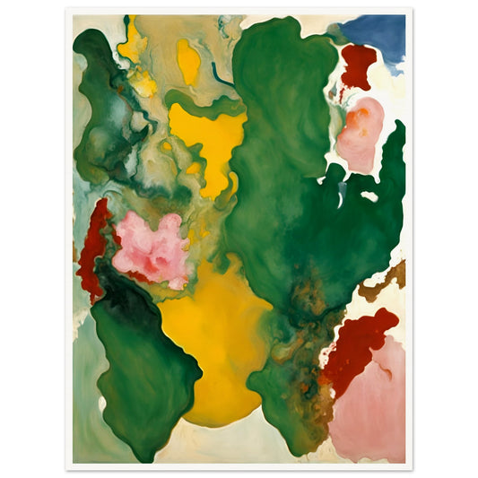 A mesmerizing blend of flowing greens, yellows, and pinks, evoking the organic movement of nature and the essence of life’s growth.