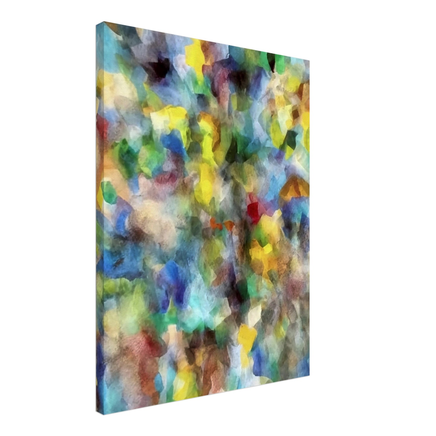 An explosion of vivid colors in various shapes and shades, blending into a mesmerizing and abstract display of energy and vibrancy.