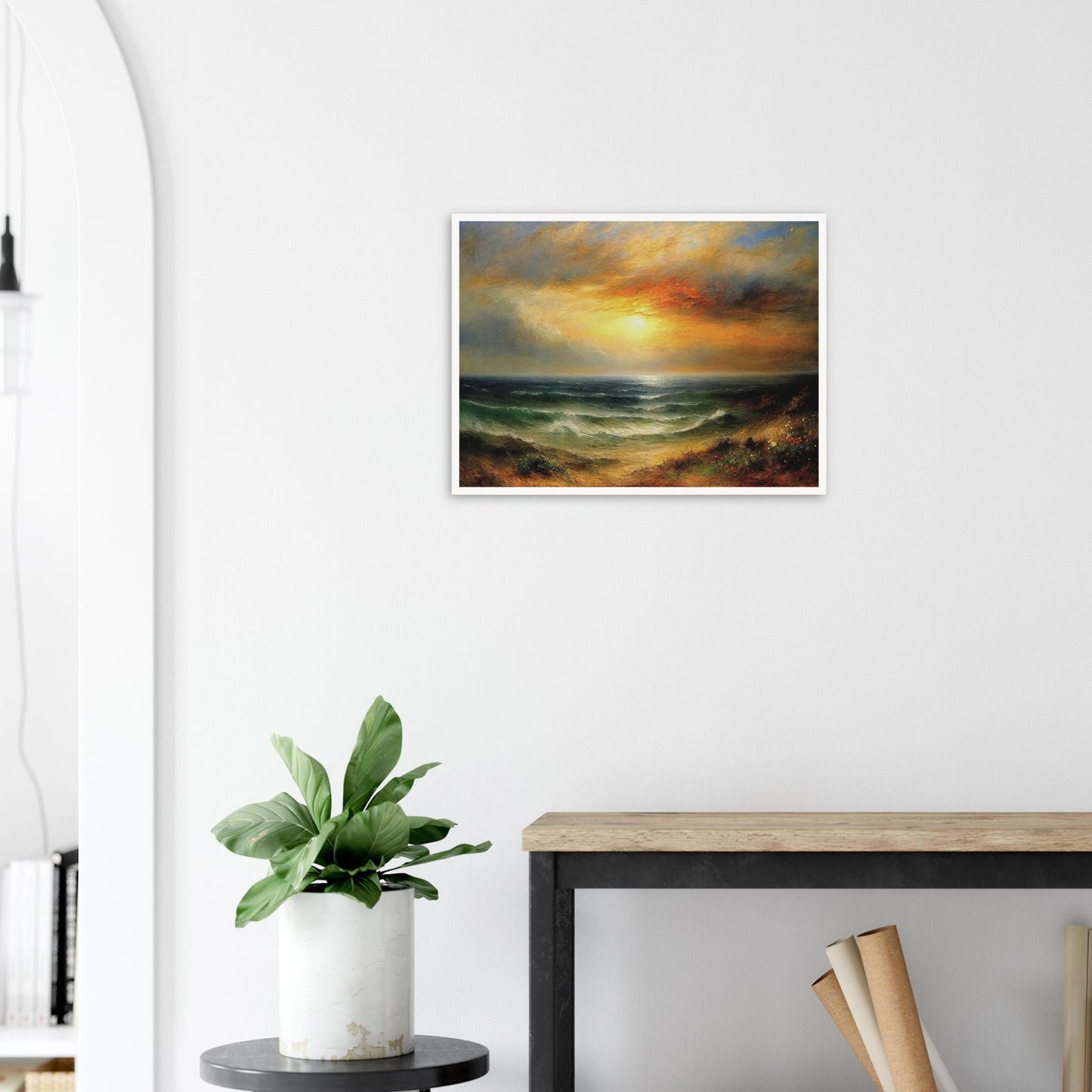 Sunset Over Waves