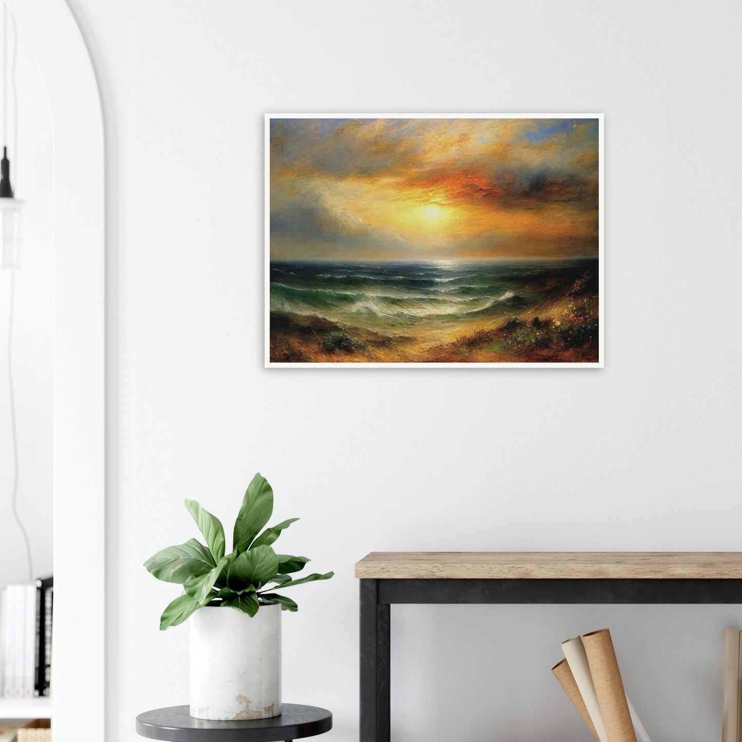 Sunset Over Waves