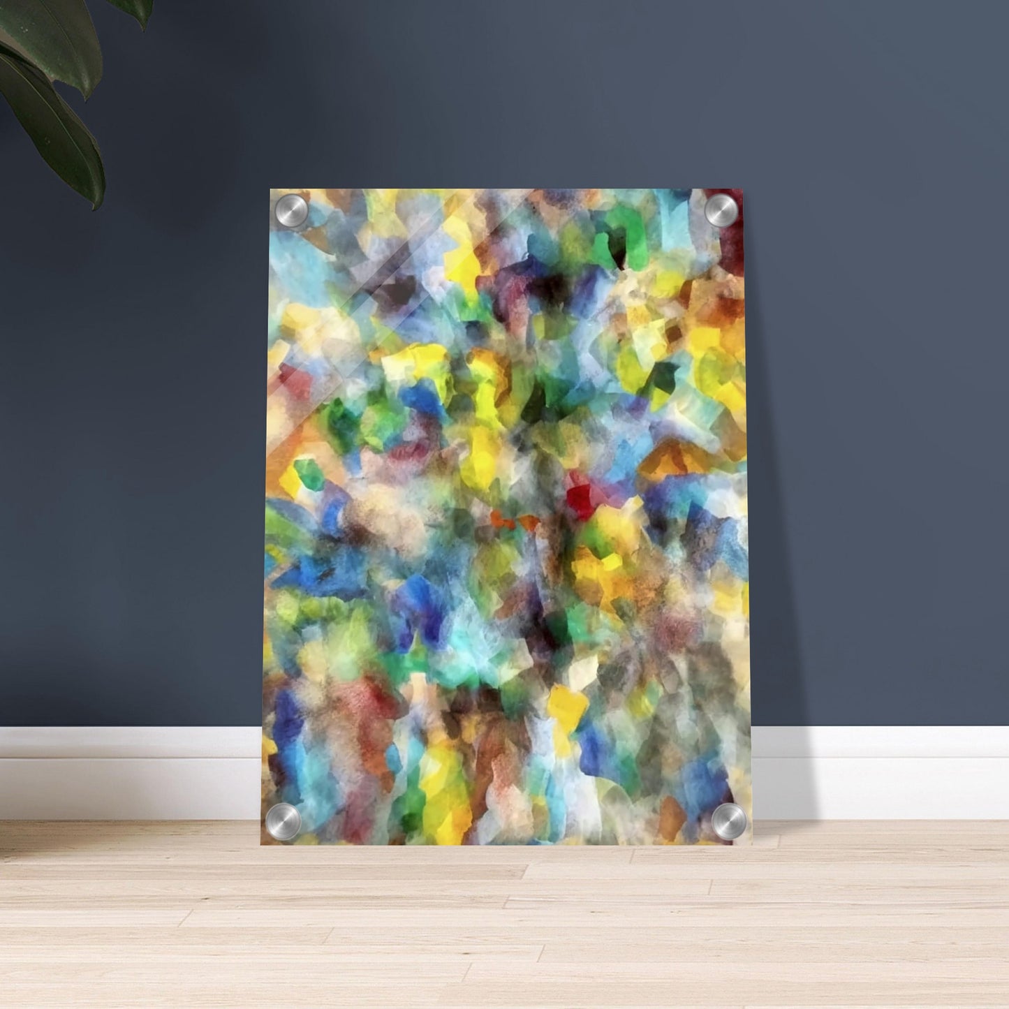 An explosion of vivid colors in various shapes and shades, blending into a mesmerizing and abstract display of energy and vibrancy.