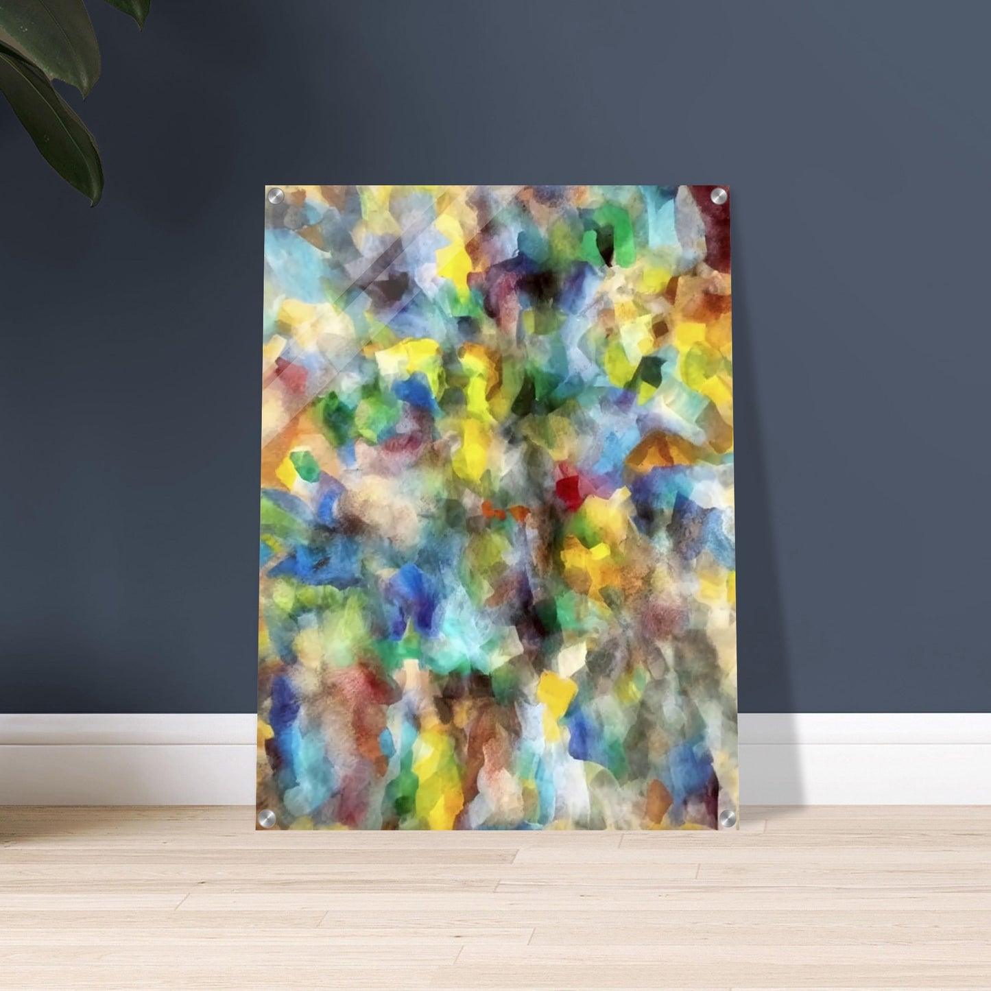 An explosion of vivid colors in various shapes and shades, blending into a mesmerizing and abstract display of energy and vibrancy.