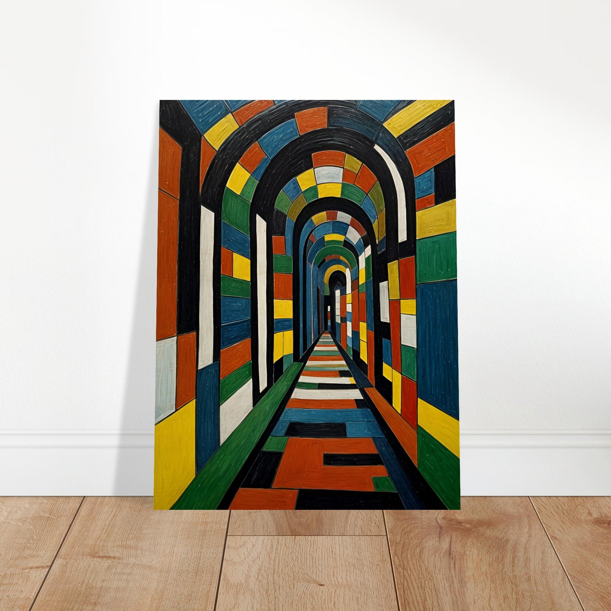 Vivid Corridor - Geometric Living Room Wall Art | Hive Artes