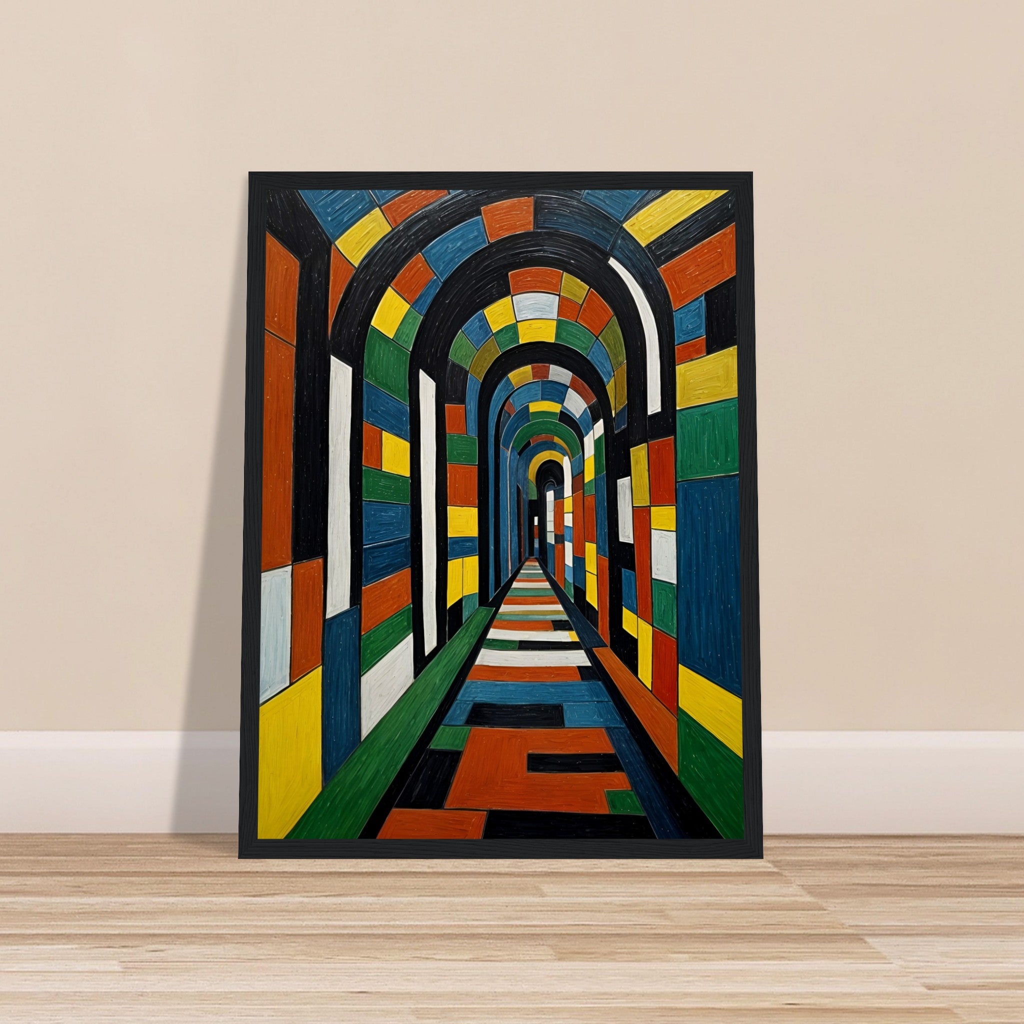 Vivid Corridor - Geometric Living Room Wall Art | Hive Artes