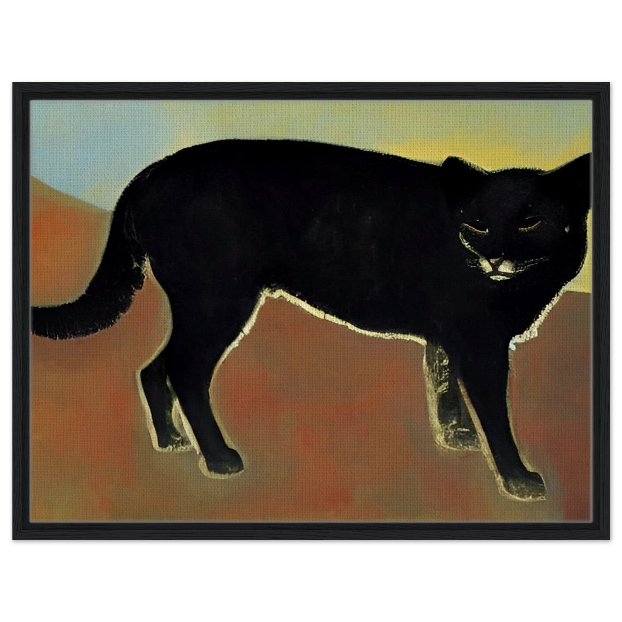 Mysterious Black Cat - Animals Realism Wall Art | Hive Artes