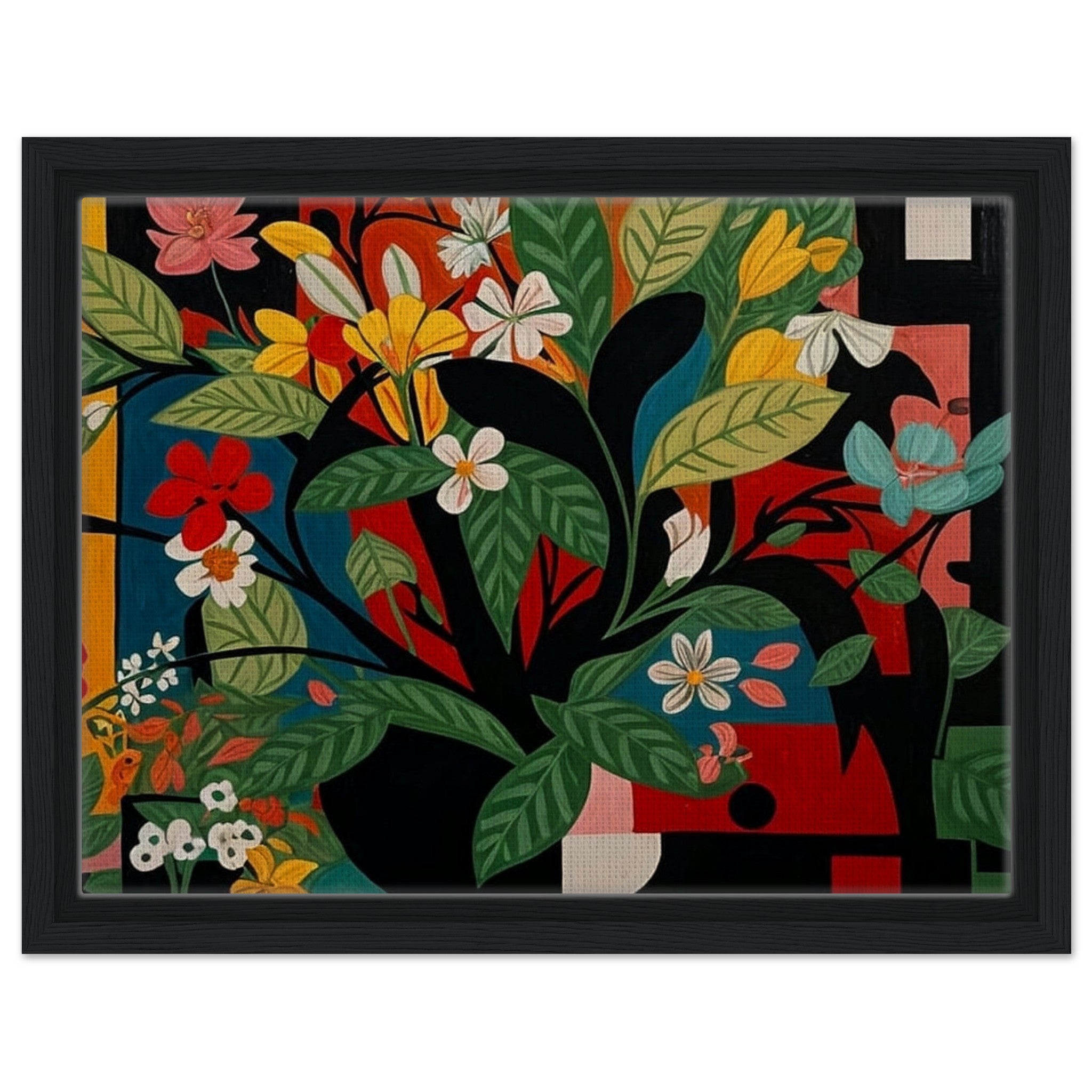 Modern Floral Symphony - Floral Geometric Wall Art | Hive Artes