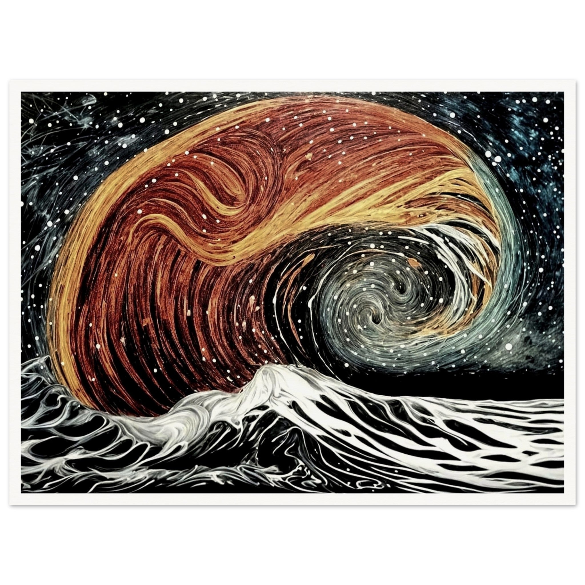 Cosmic Wave - Surreal Ocean and Galaxy Wall Art | Hive Artes