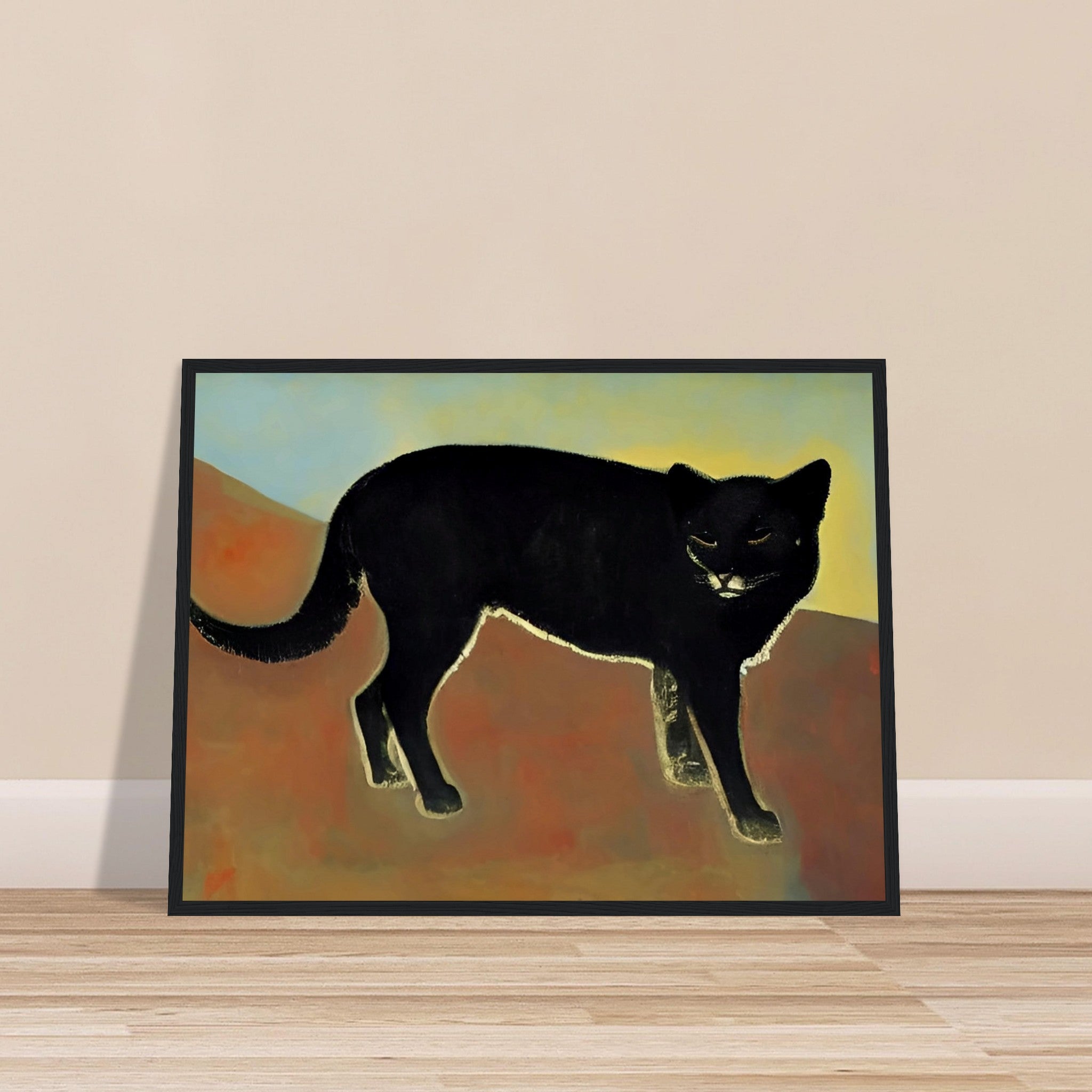 Mysterious Black Cat - Animals Realism Wall Art | Hive Artes