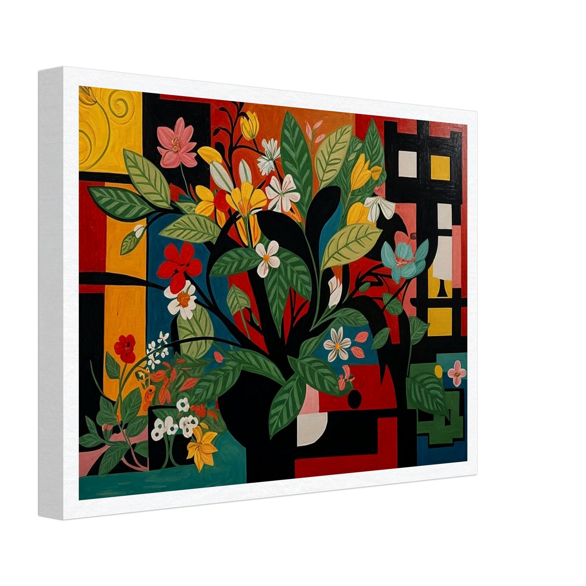 Modern Floral Symphony - Floral Geometric Wall Art | Hive Artes