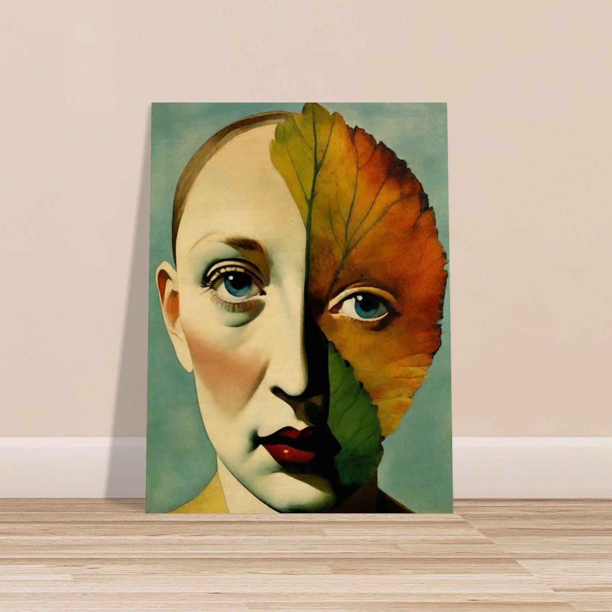 絵画 Square in the face Oversized Vertical Wall Art | Abstract Woman Face Painting Textured Ca