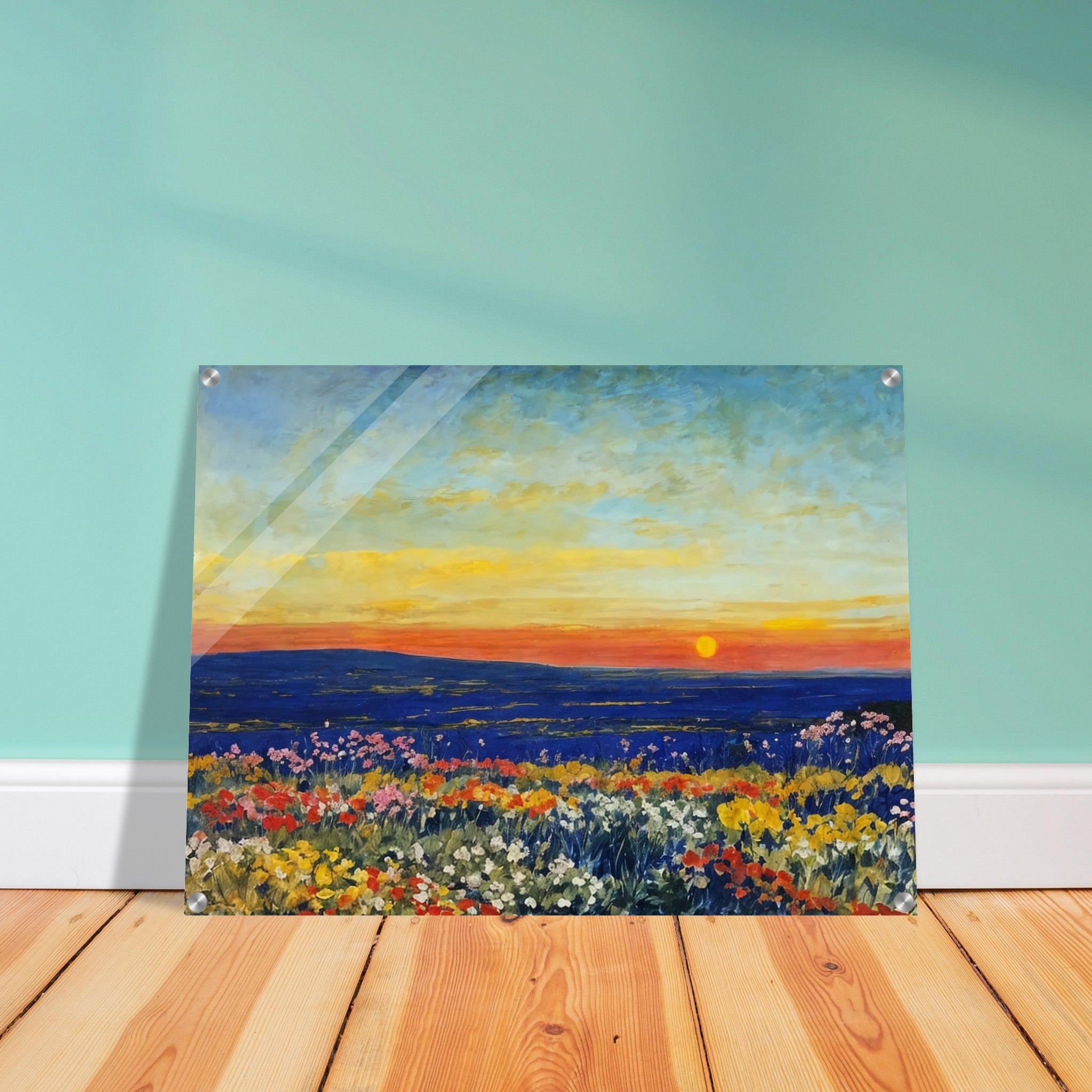 Sunset Meadows - Summer Landscape Wall Art | Hive Artes