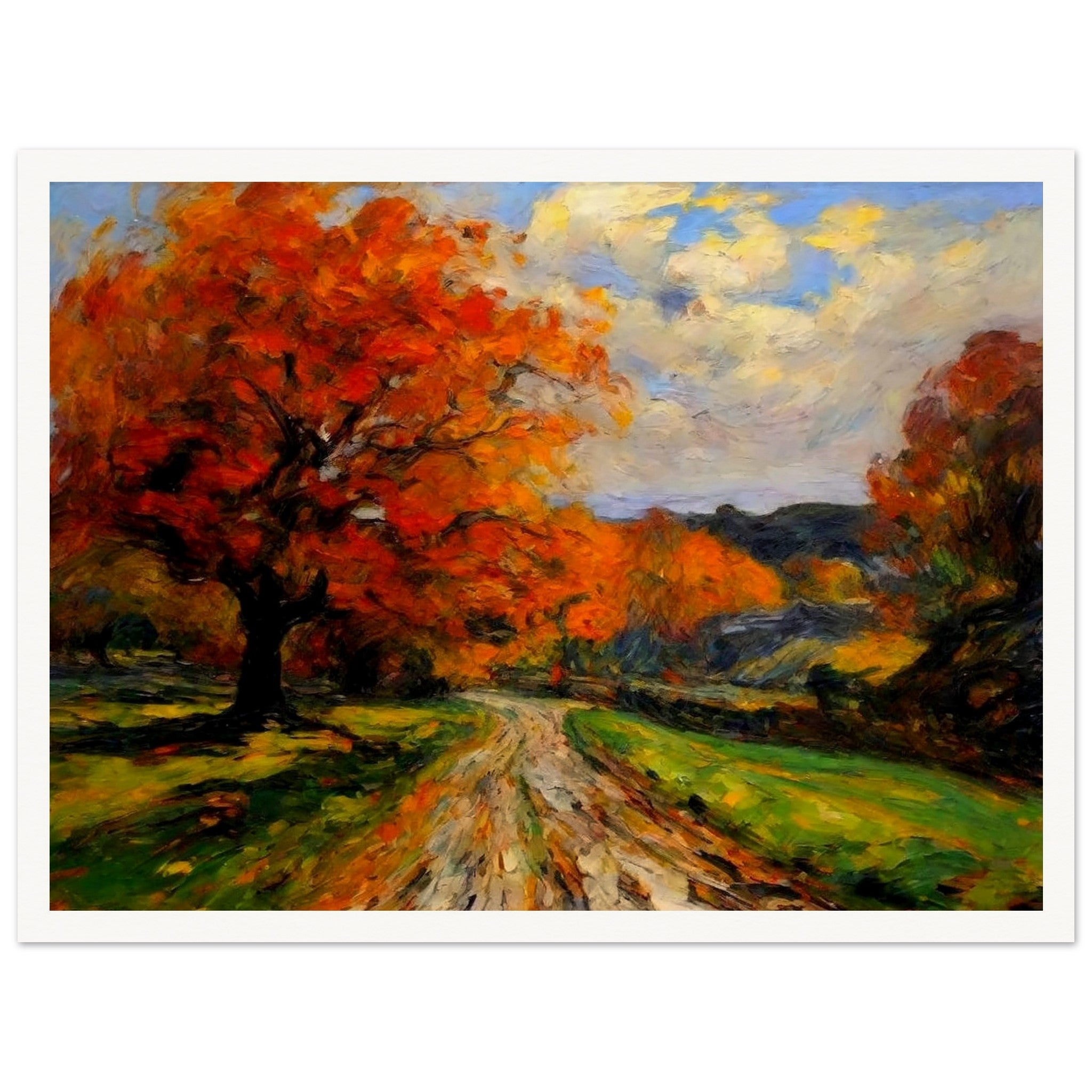 Fiery Leaves - Autumn Impressionist Wall Art | Hive Artes
