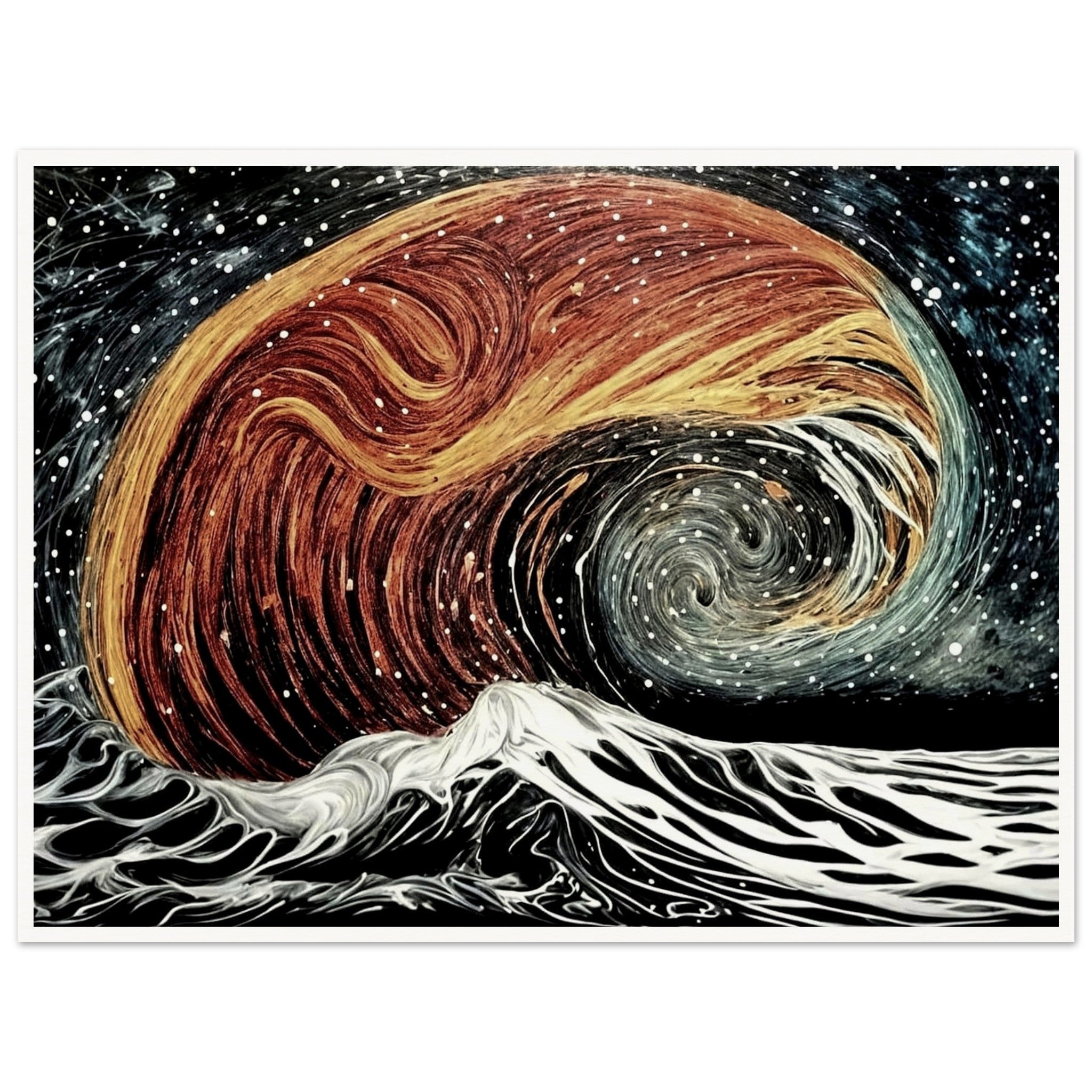 Cosmic Wave - Surreal Ocean and Galaxy Wall Art | Hive Artes