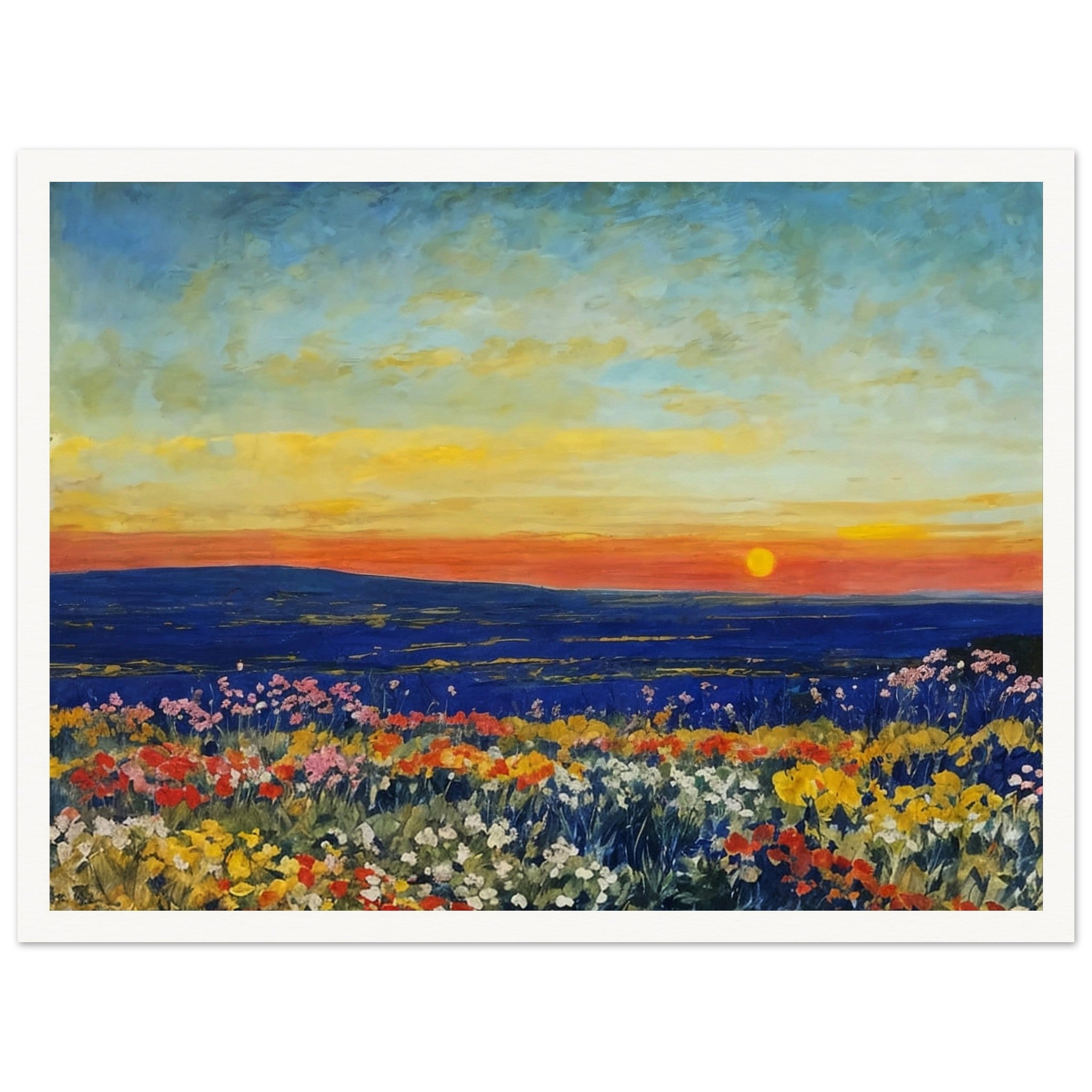 Sunset Meadows - Summer Landscape Wall Art | Hive Artes