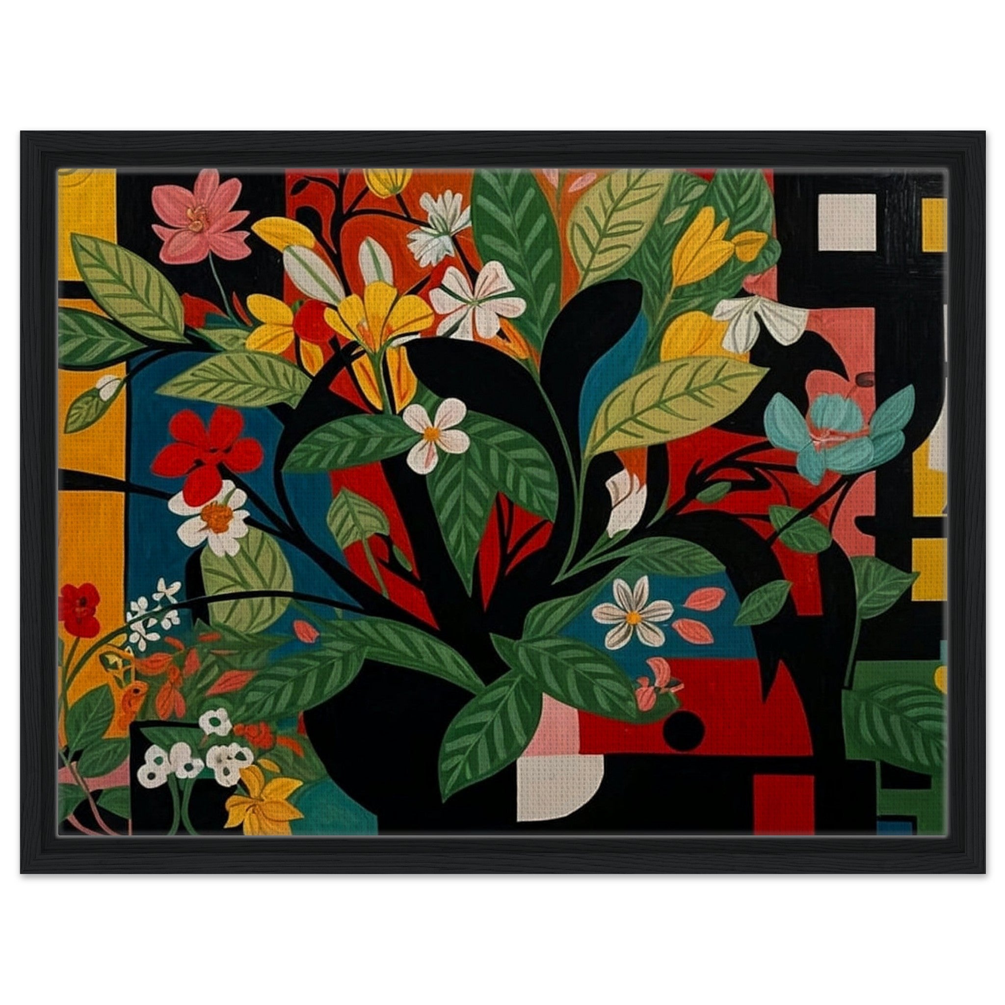 Modern Floral Symphony - Floral Geometric Wall Art | Hive Artes