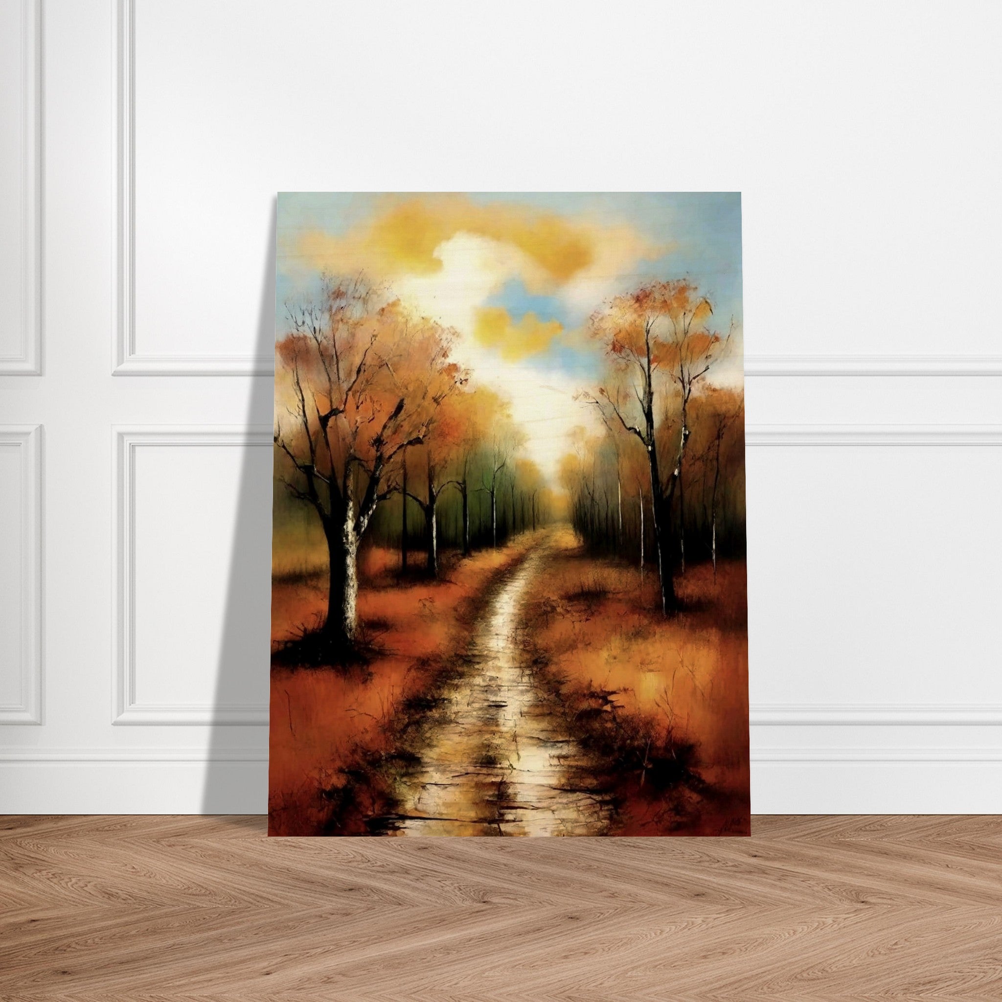 Golden Woods Walk - Autumn Landscape Wall Art | Hive Artes