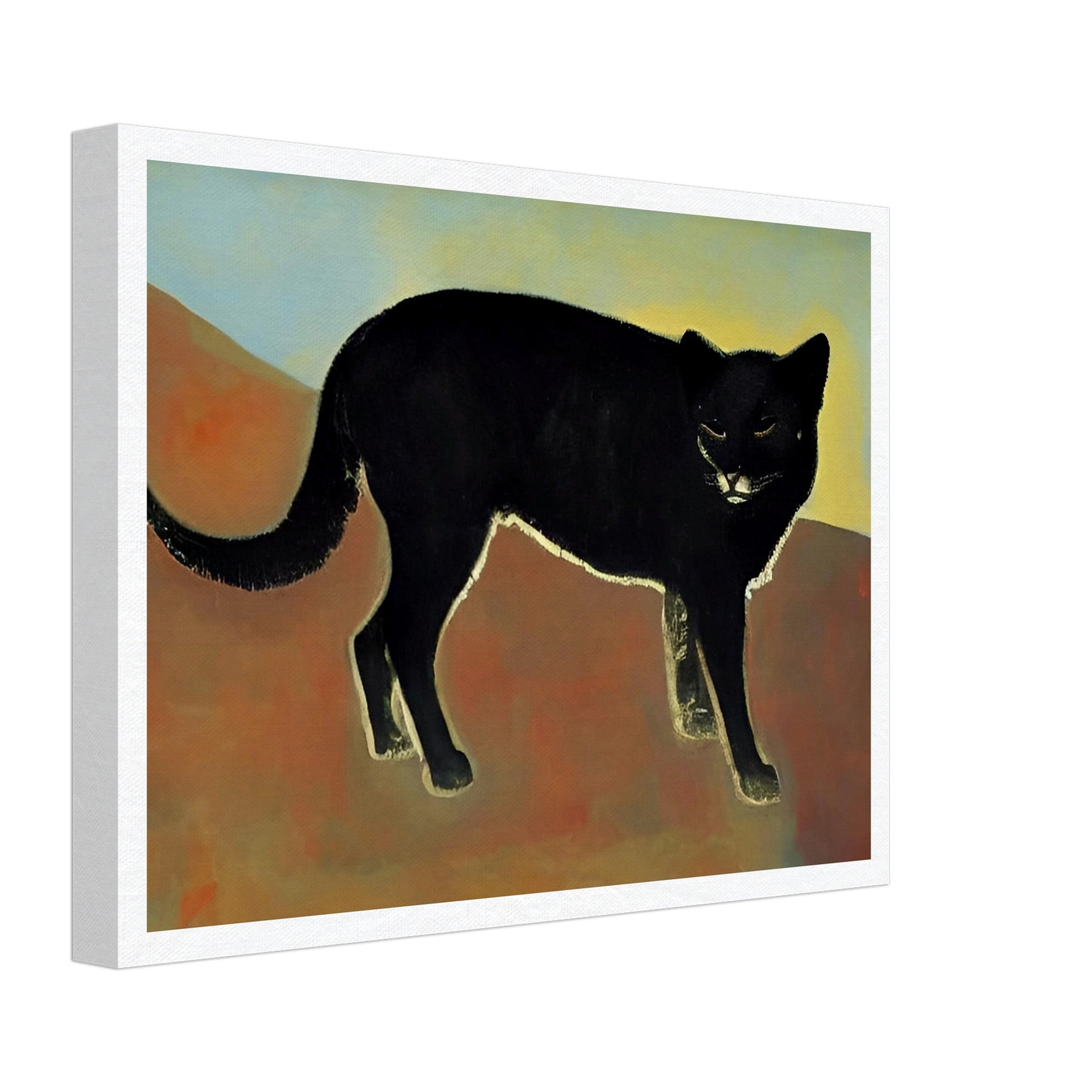 BLACK CAT 複製原画 Mysterious Black Cat - Animals Realism Wall Art | Hive Artes