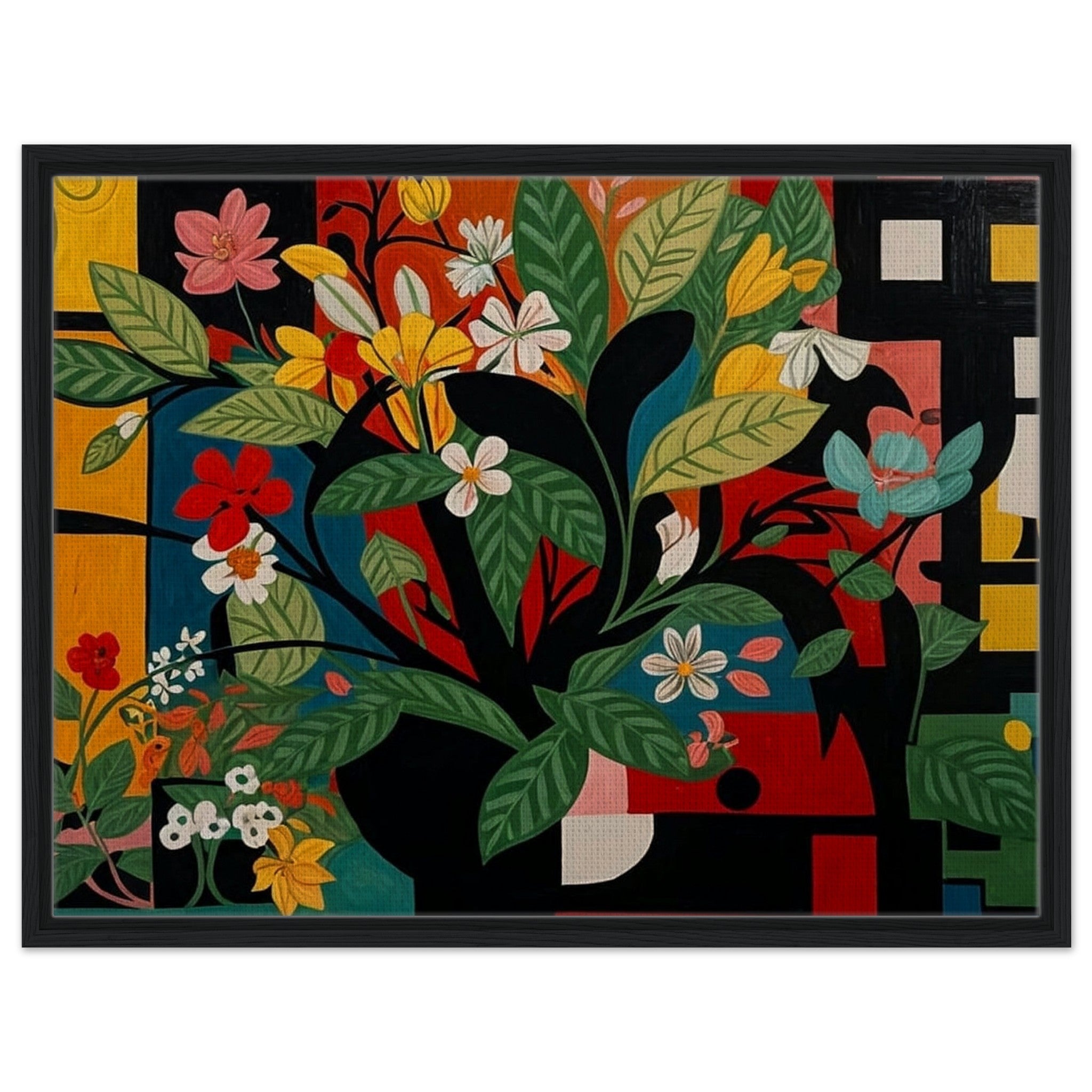 Modern Floral Symphony - Floral Geometric Wall Art | Hive Artes