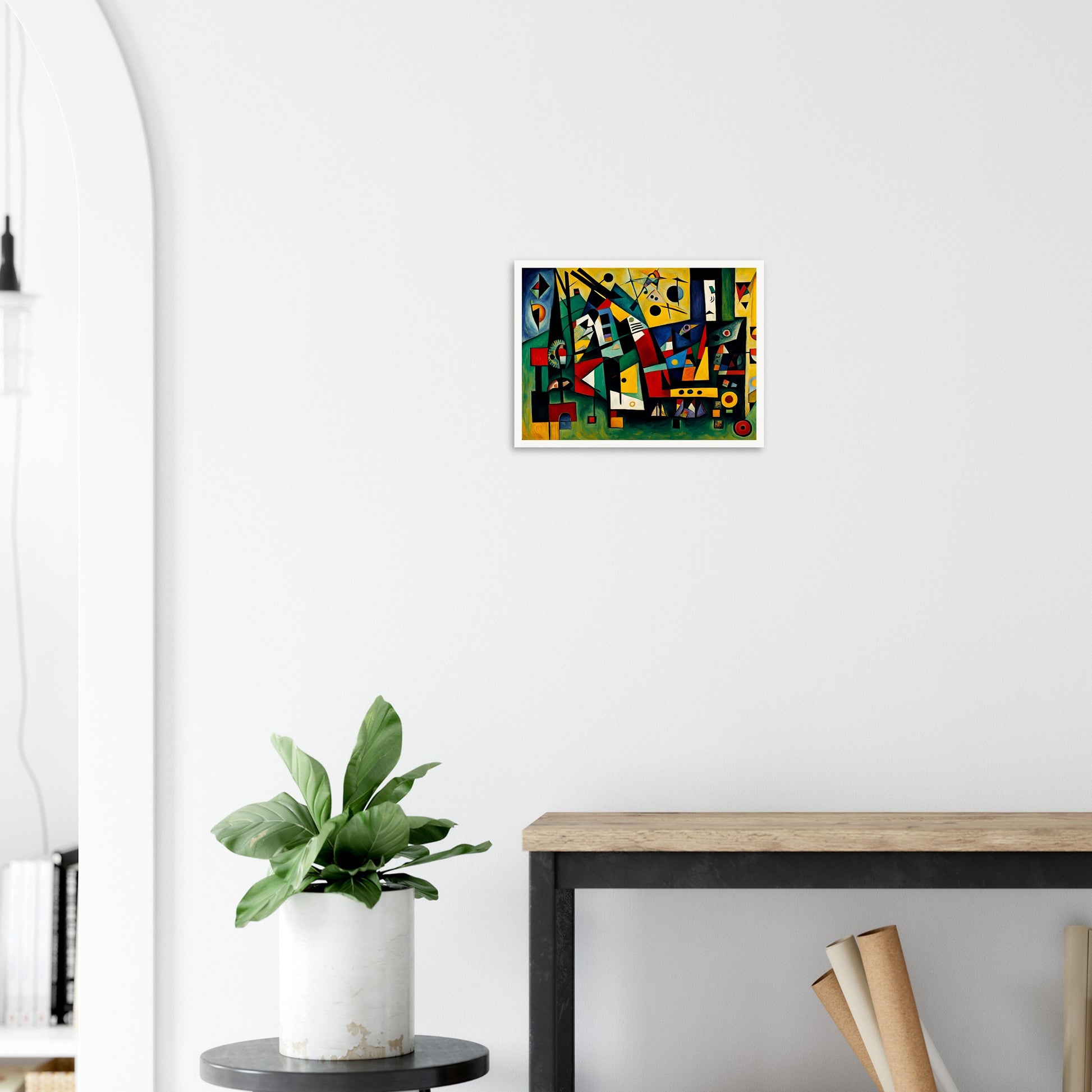 A dynamic and colorful composition of bold shapes, lines, and vivid colors, evoking movement, energy, and creative expression.