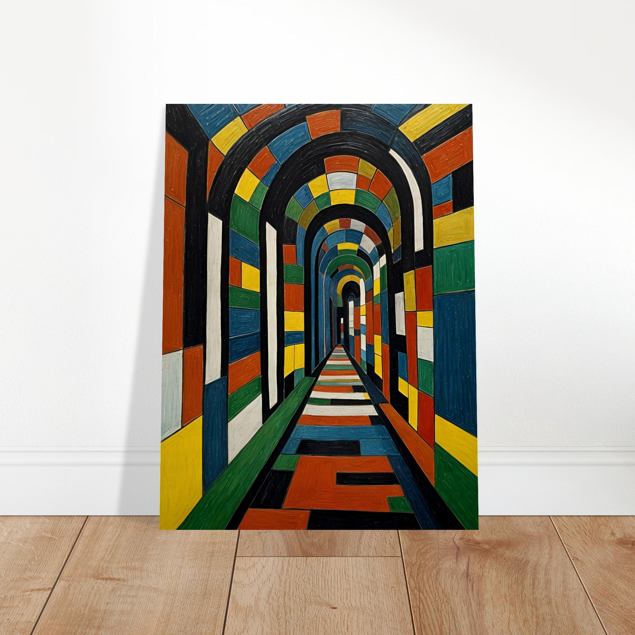 Vivid Corridor - Geometric Living Room Wall Art | Hive Artes