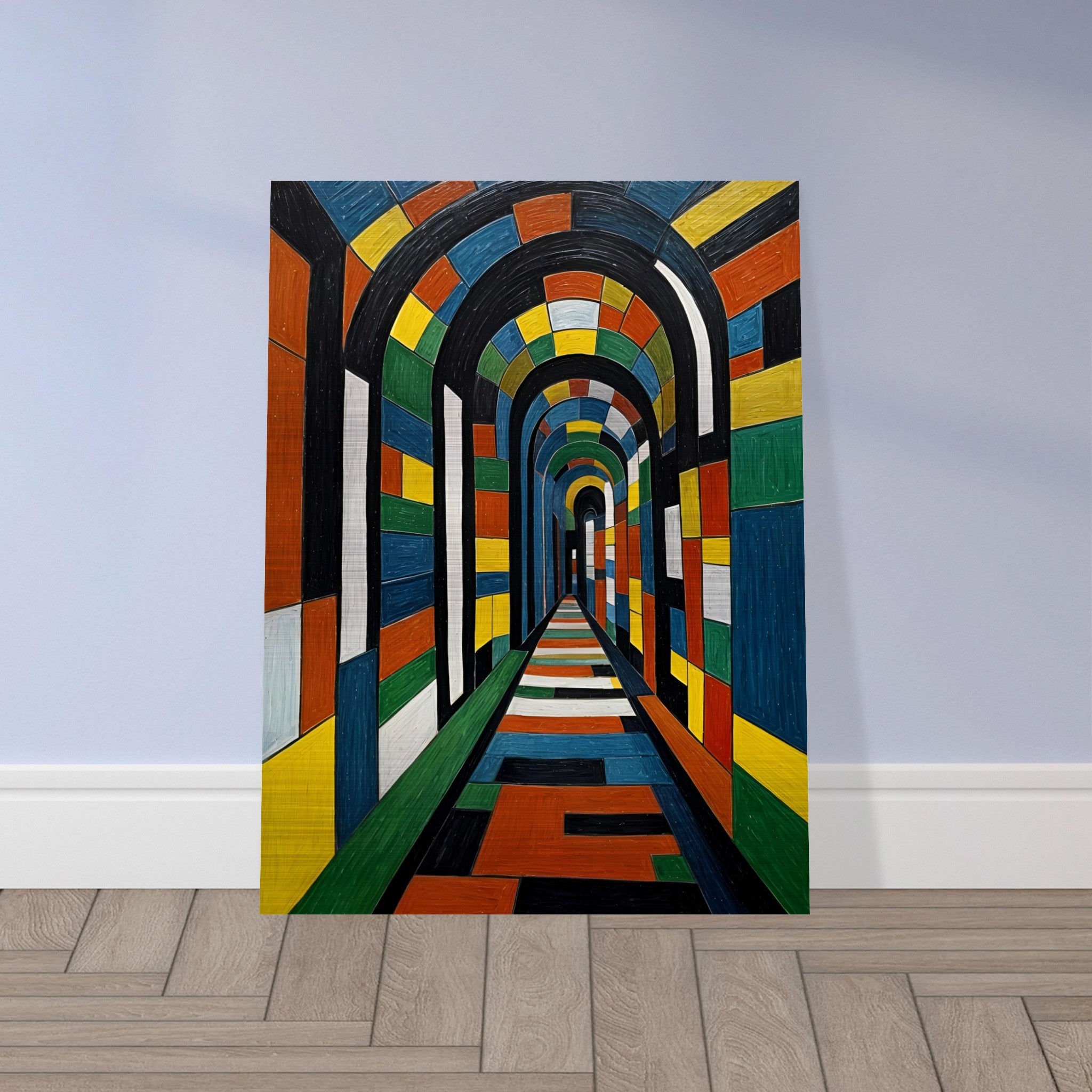 Vivid Corridor - Geometric Living Room Wall Art | Hive Artes